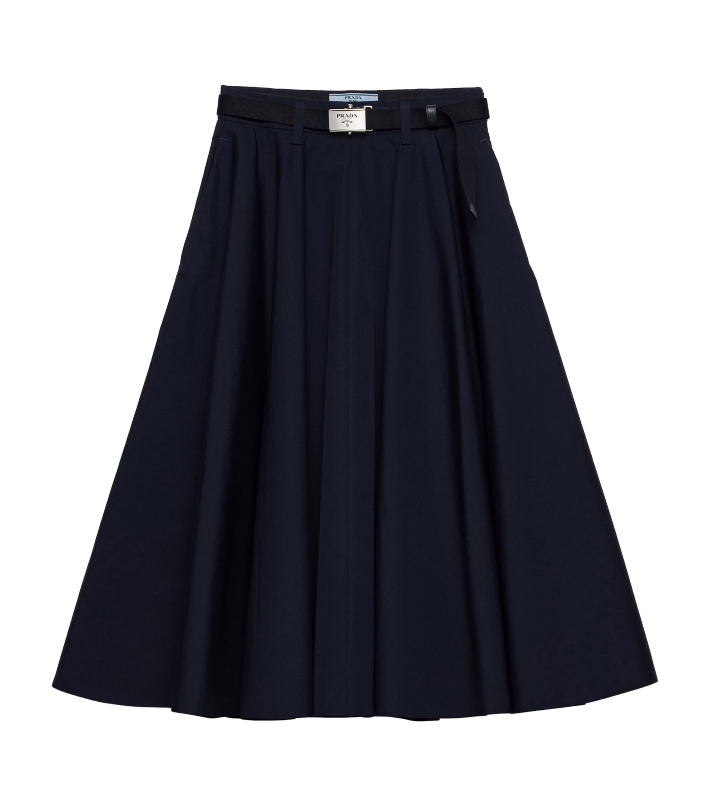 Prada Womens A-Line Midi Skirt