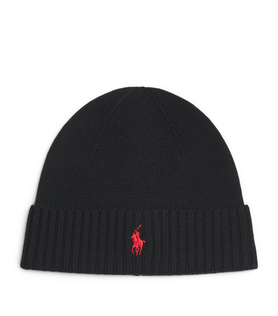 Polo Ralph Lauren Wool Polo Pony Beanie Polo Black