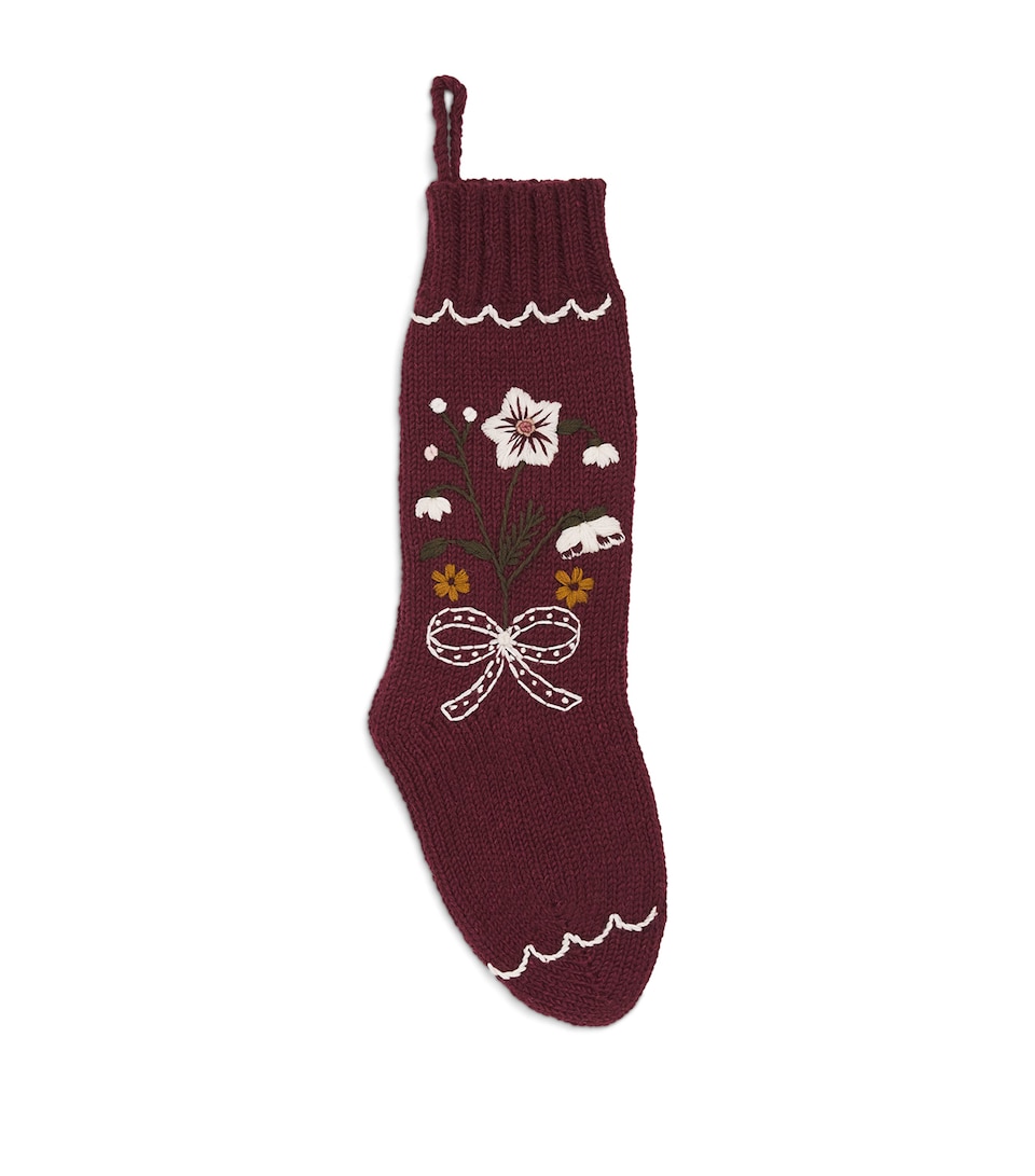 Wool Holiday Hellebore Stocking