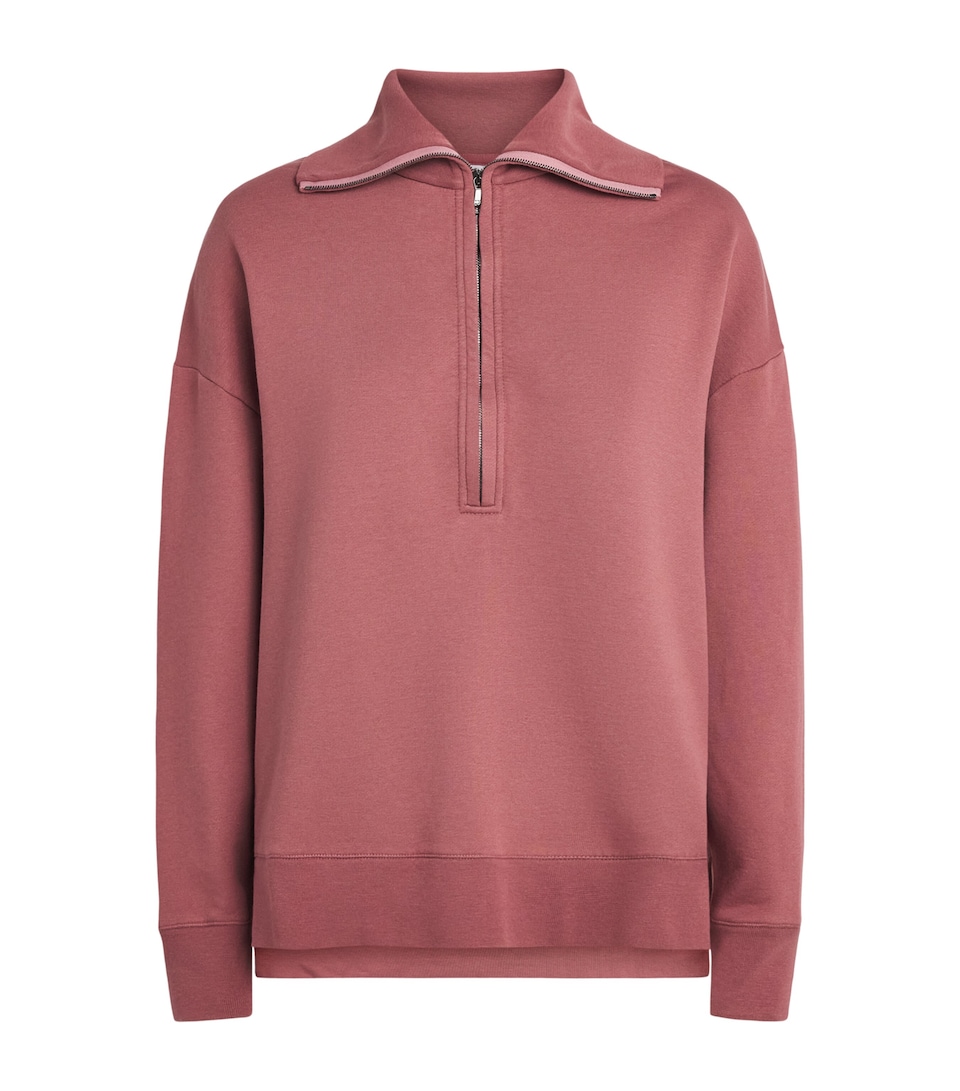 Derek Rose Womens Harley Half-Zip Sweatshirt Pink