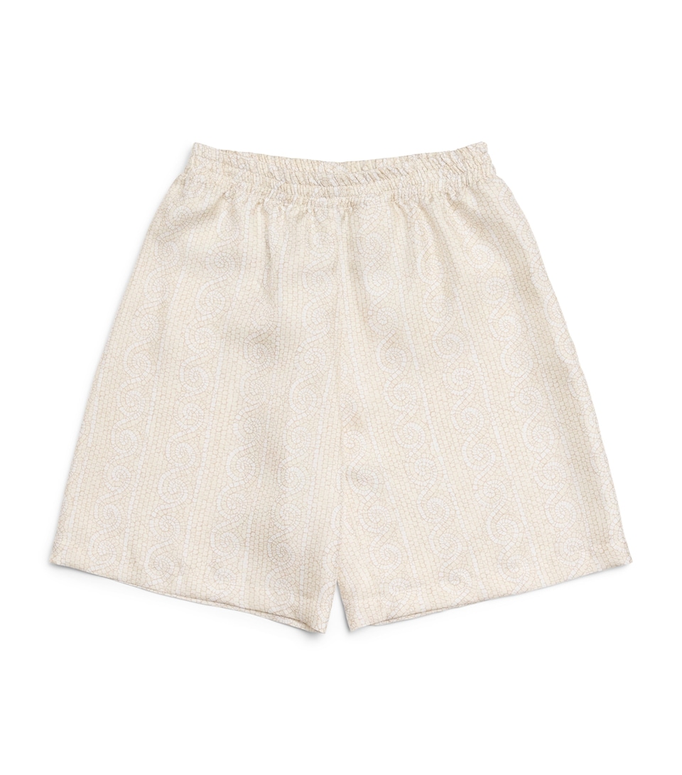Versace Kids Silk Twill Greca Mosaic Shorts (4-14 Years)