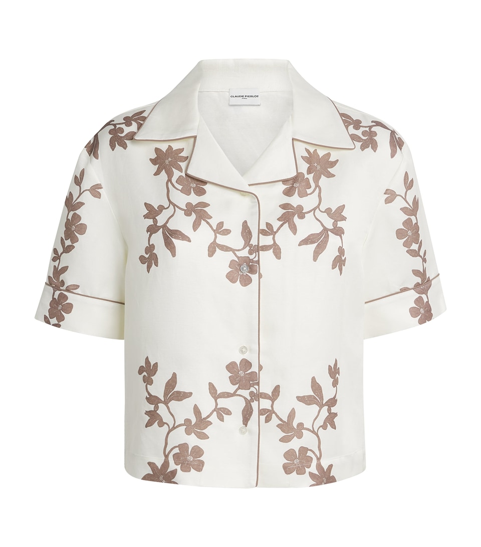 Claudie Pierlot Womens Floral Print Relaxed Shirt Light Print