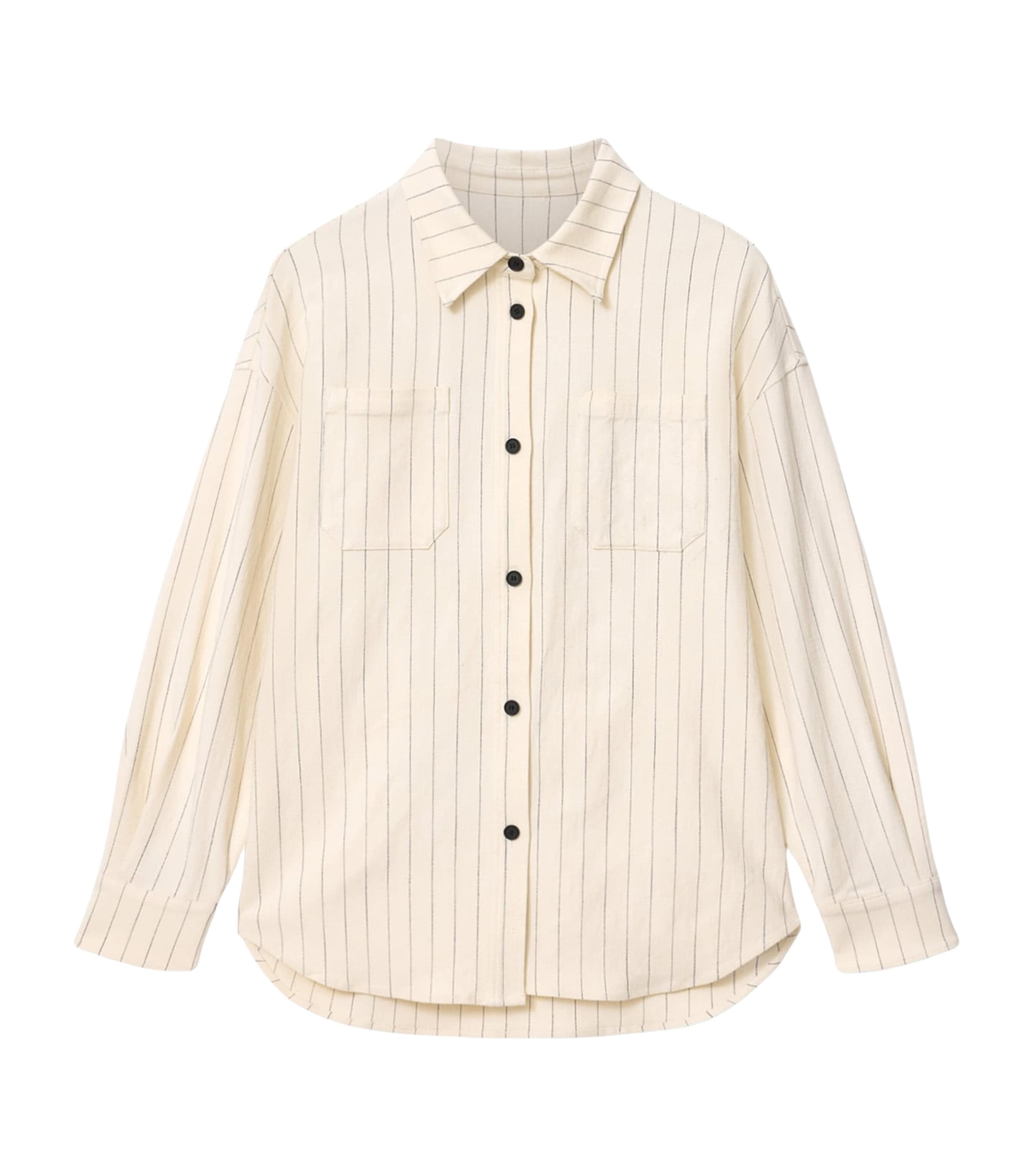 AllSaints Womens Stripe Olga Shirt Cream White