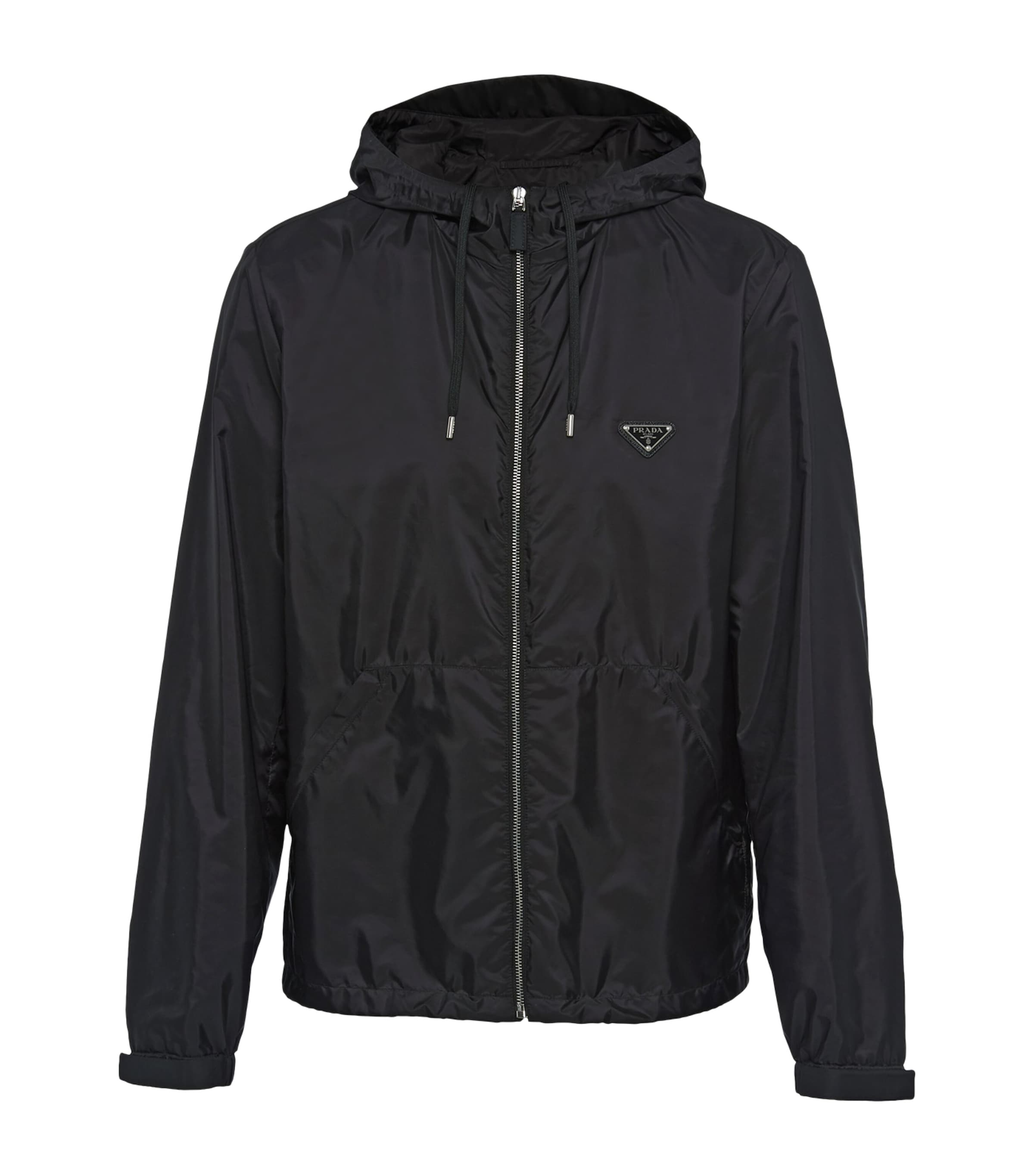 Prada Mens Re-Nylon Hooded Jacket Black