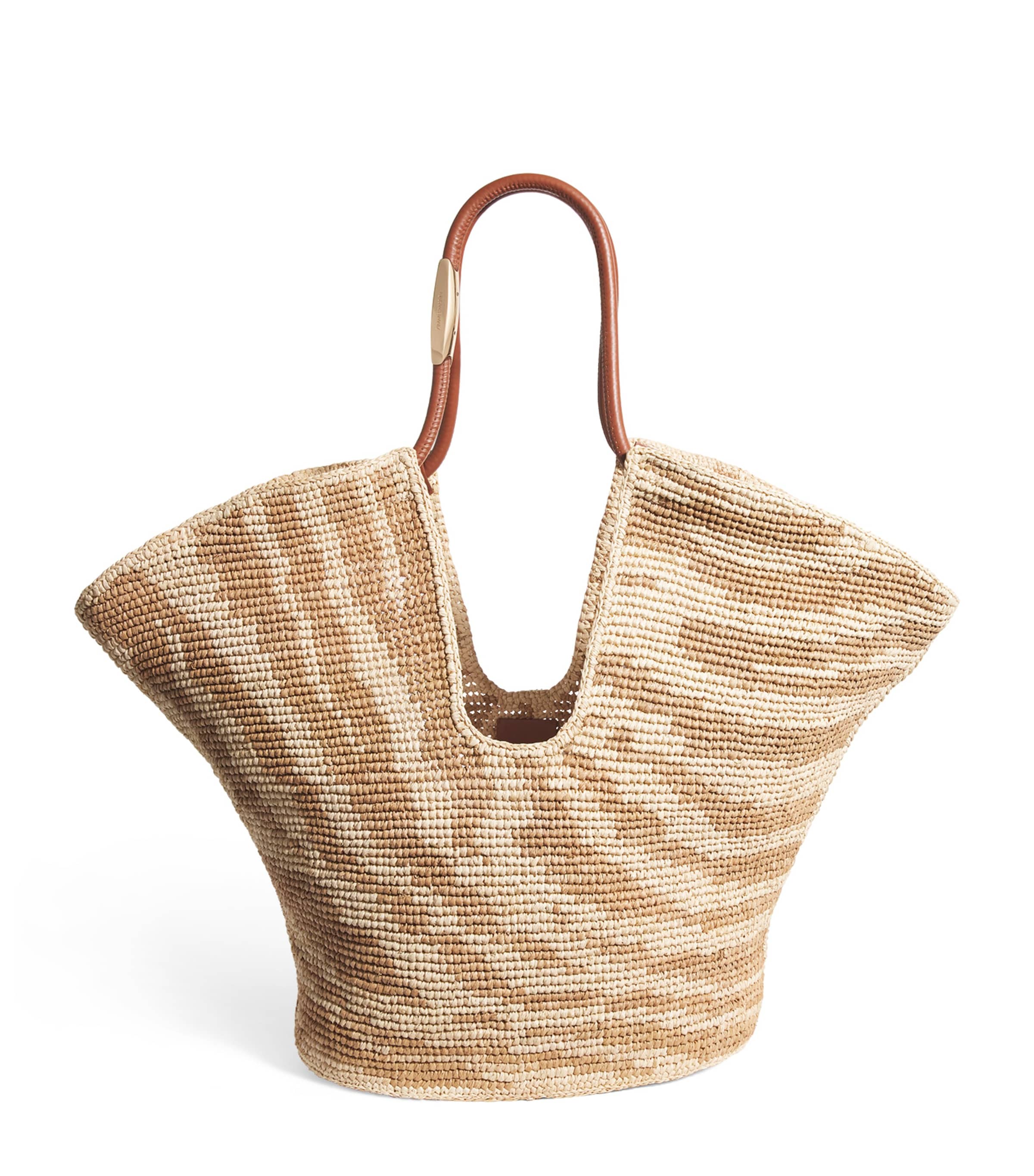 Large Raffia Zebra Tote Bag