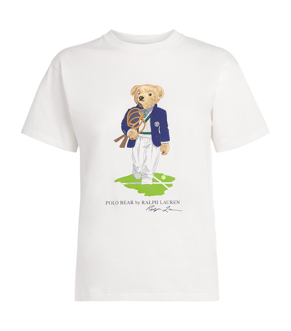 Polo Ralph Lauren Womens x Wimbledon Cotton Polo Bear T-Shirt White