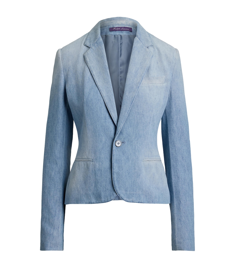 Ralph Lauren Collection Womens Lochlan Denim Blazer Cirrus Indigo