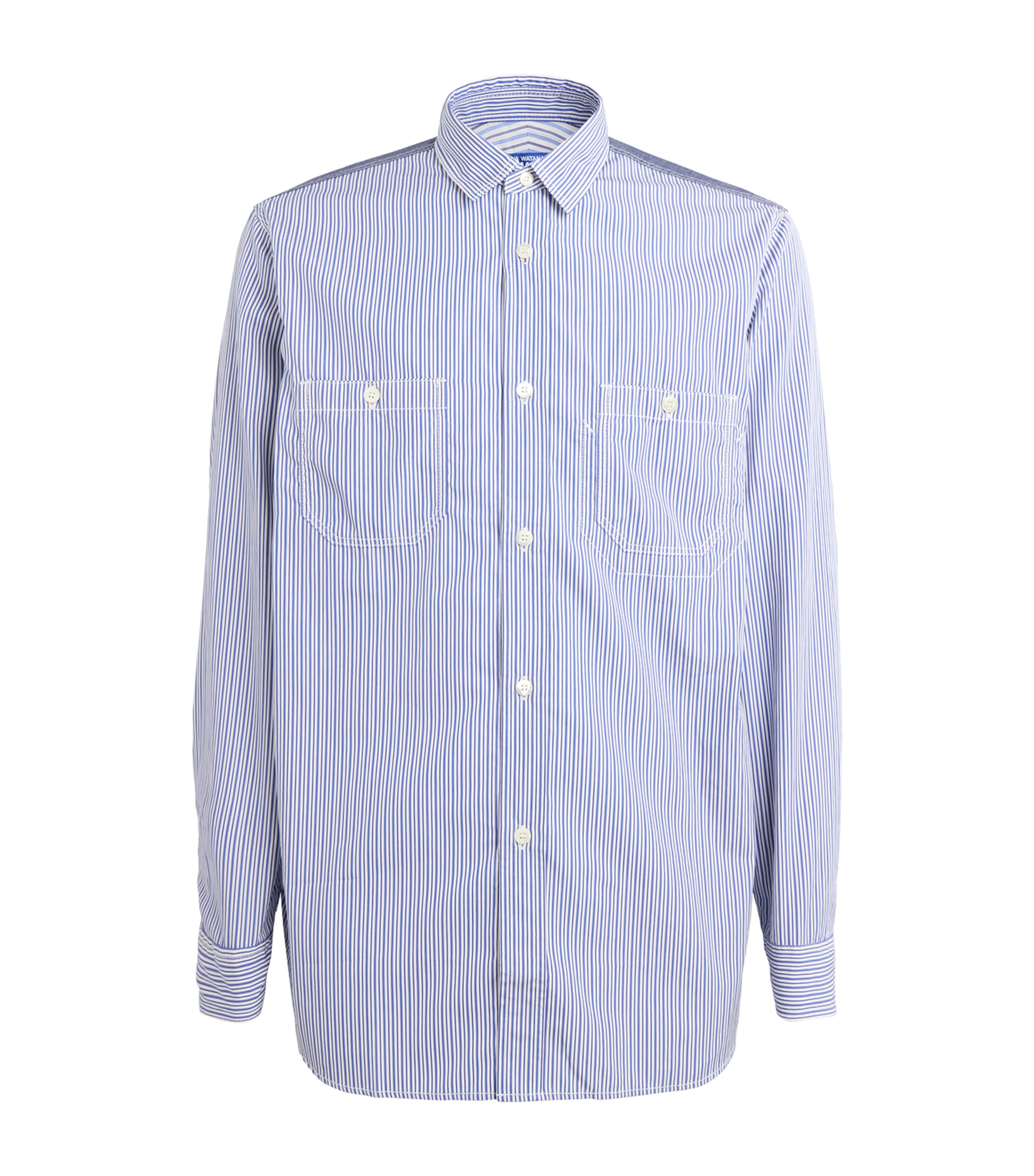 Junya Watanabe MAN Mens Cotton Stripe Shirt Wh/nv/blu X Sx/why