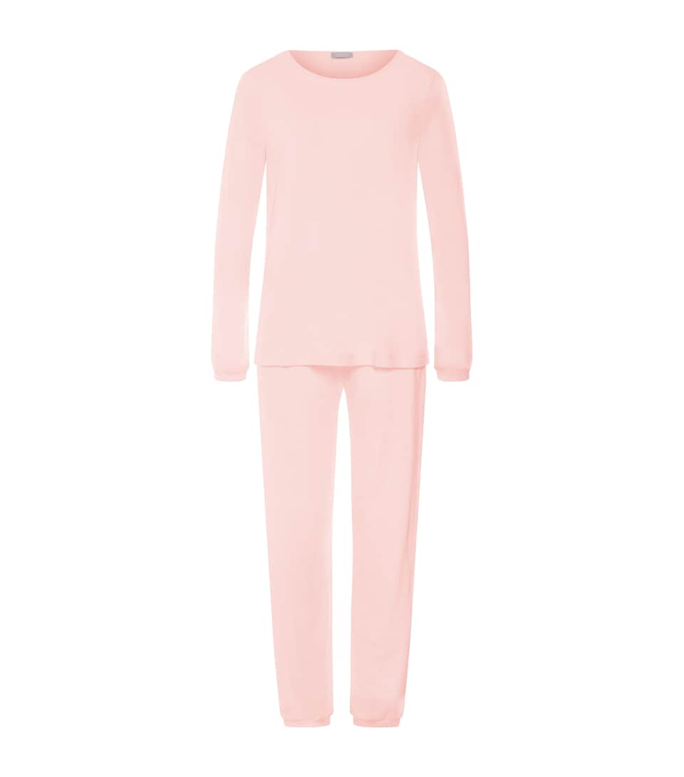 Hanro Womens Cotton Franca Pyjama Set Rosewater