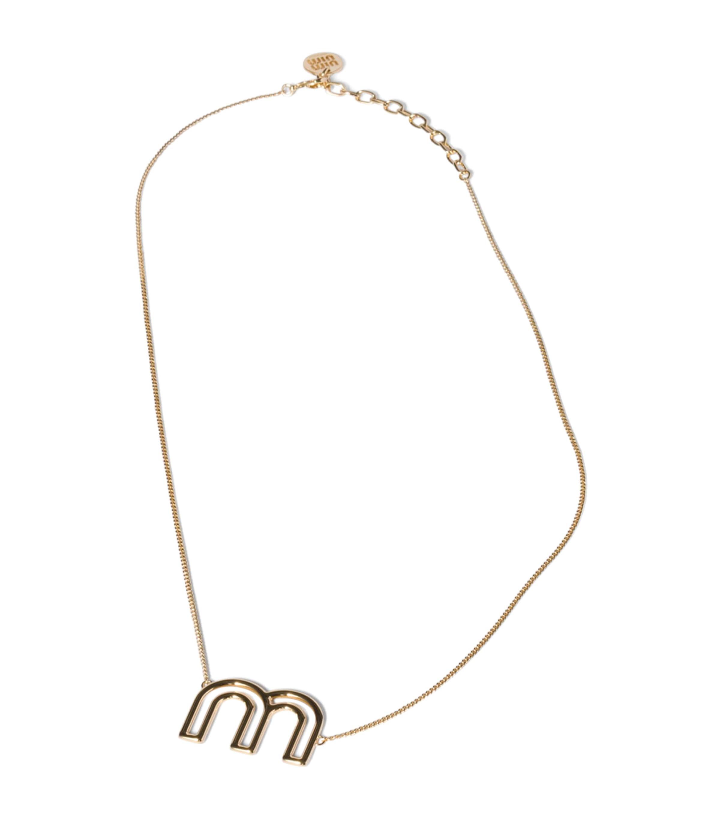 Miu Miu Logo Chain Necklace Gold/silver