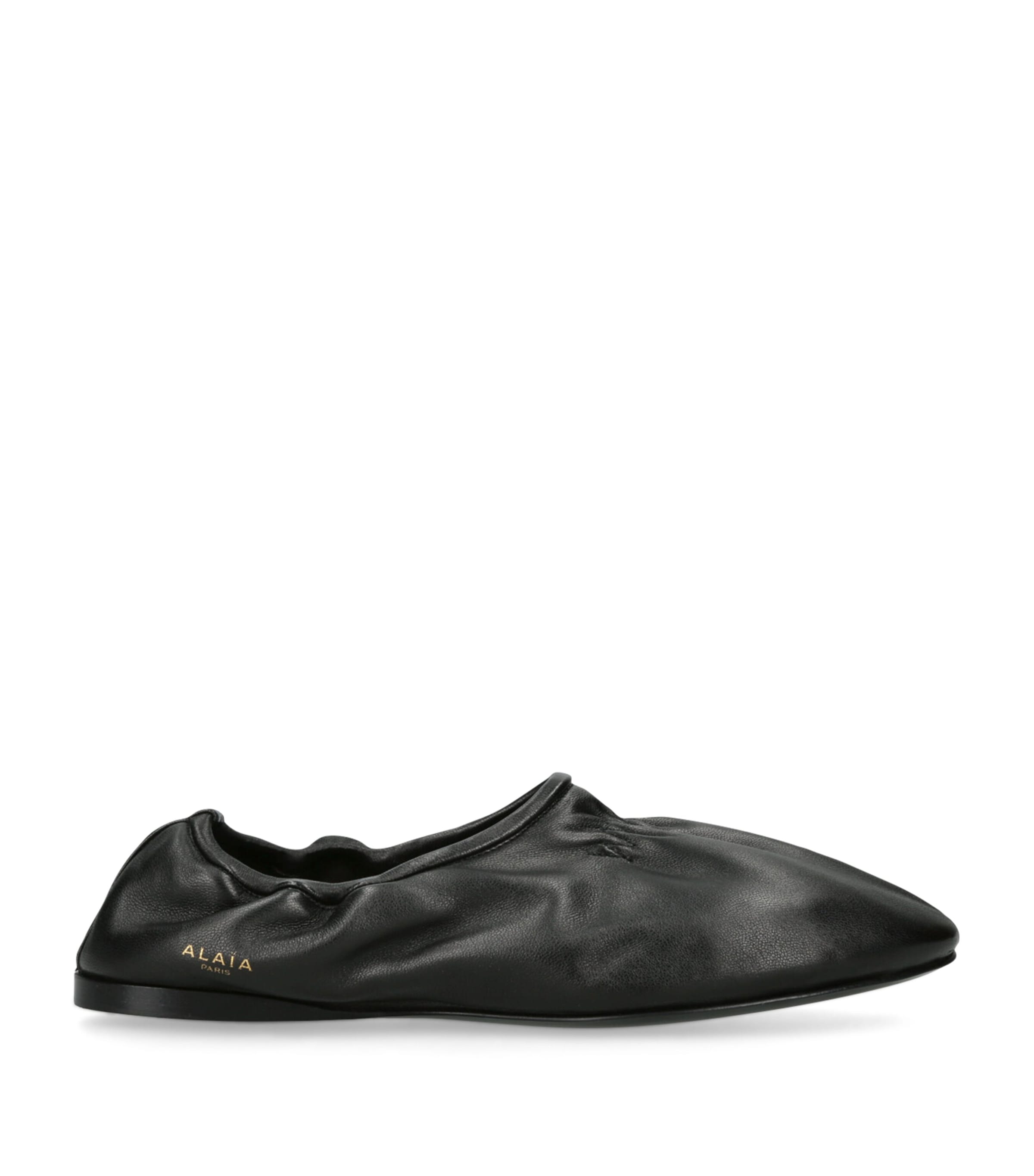 Leather Scrunched Ballet Flats