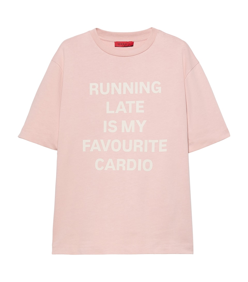 MAX&Co. Womens Cotton Slogan T-Shirt Powder