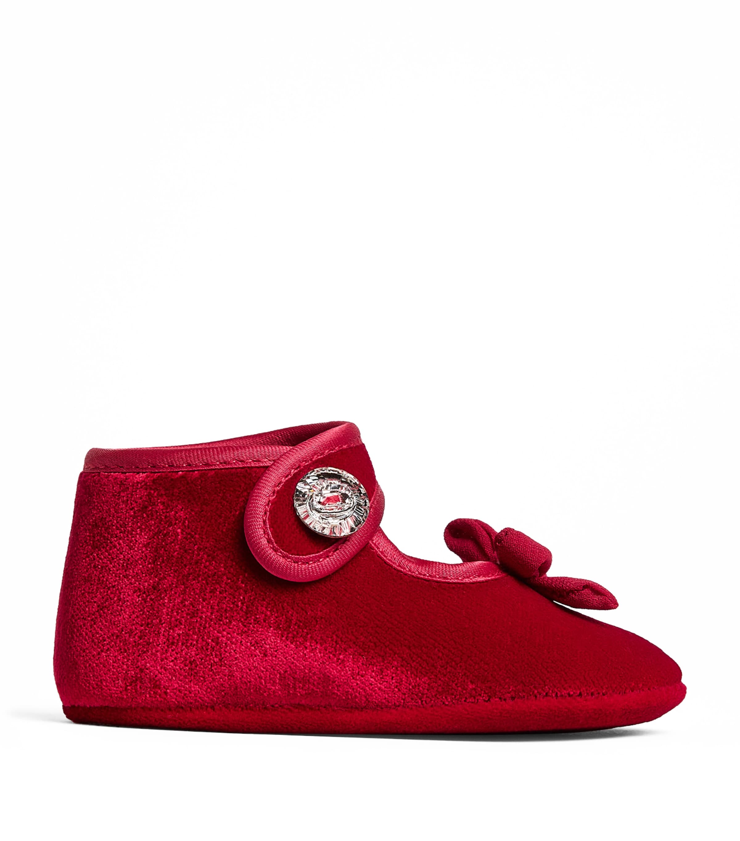 Monnalisa Velvet Bow Ballet Flats Rubino