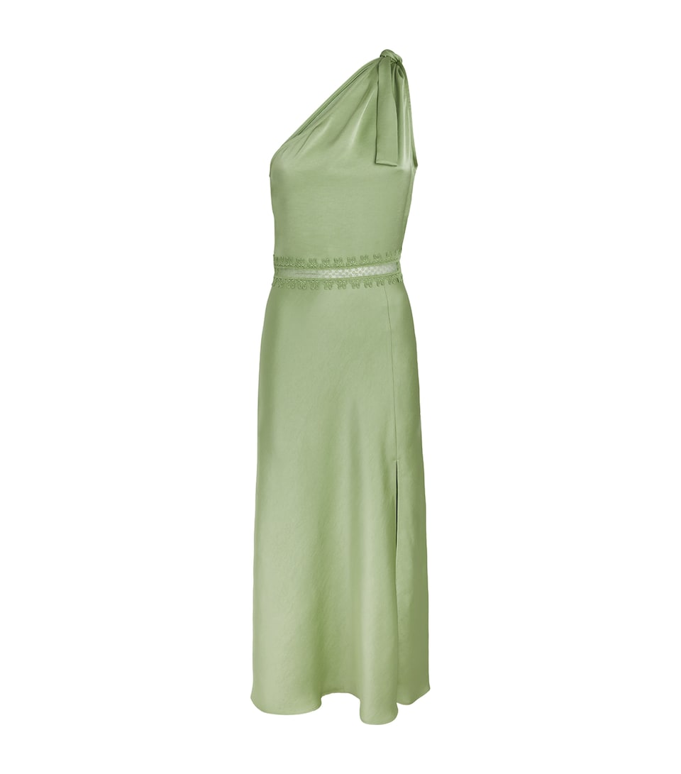 Claudie Pierlot Womens Satin Asymmetric Maxi Dress Pistachio