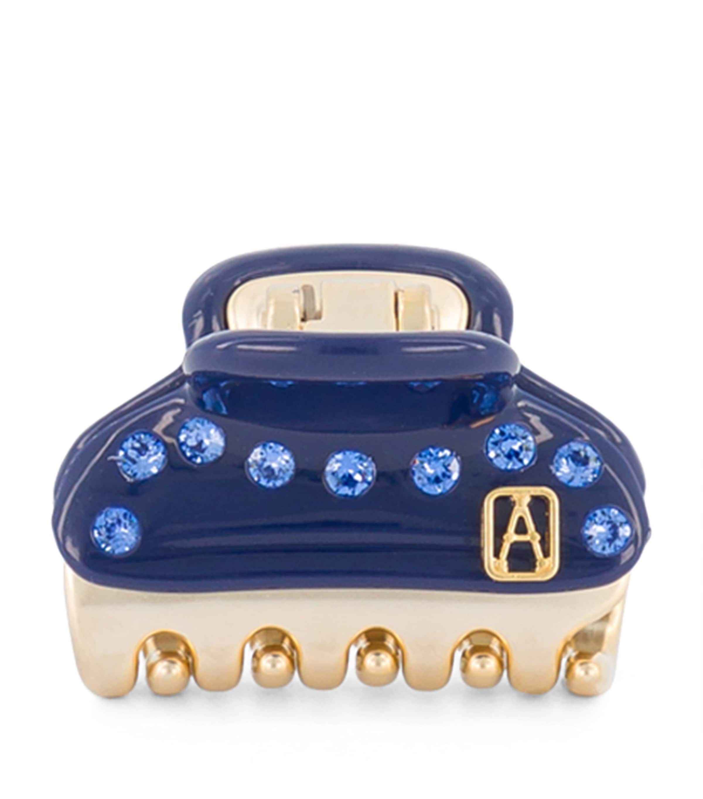 Alexandre de Paris Gold-Plated Crystal-Embellished Claw Hair Clip Marine/or