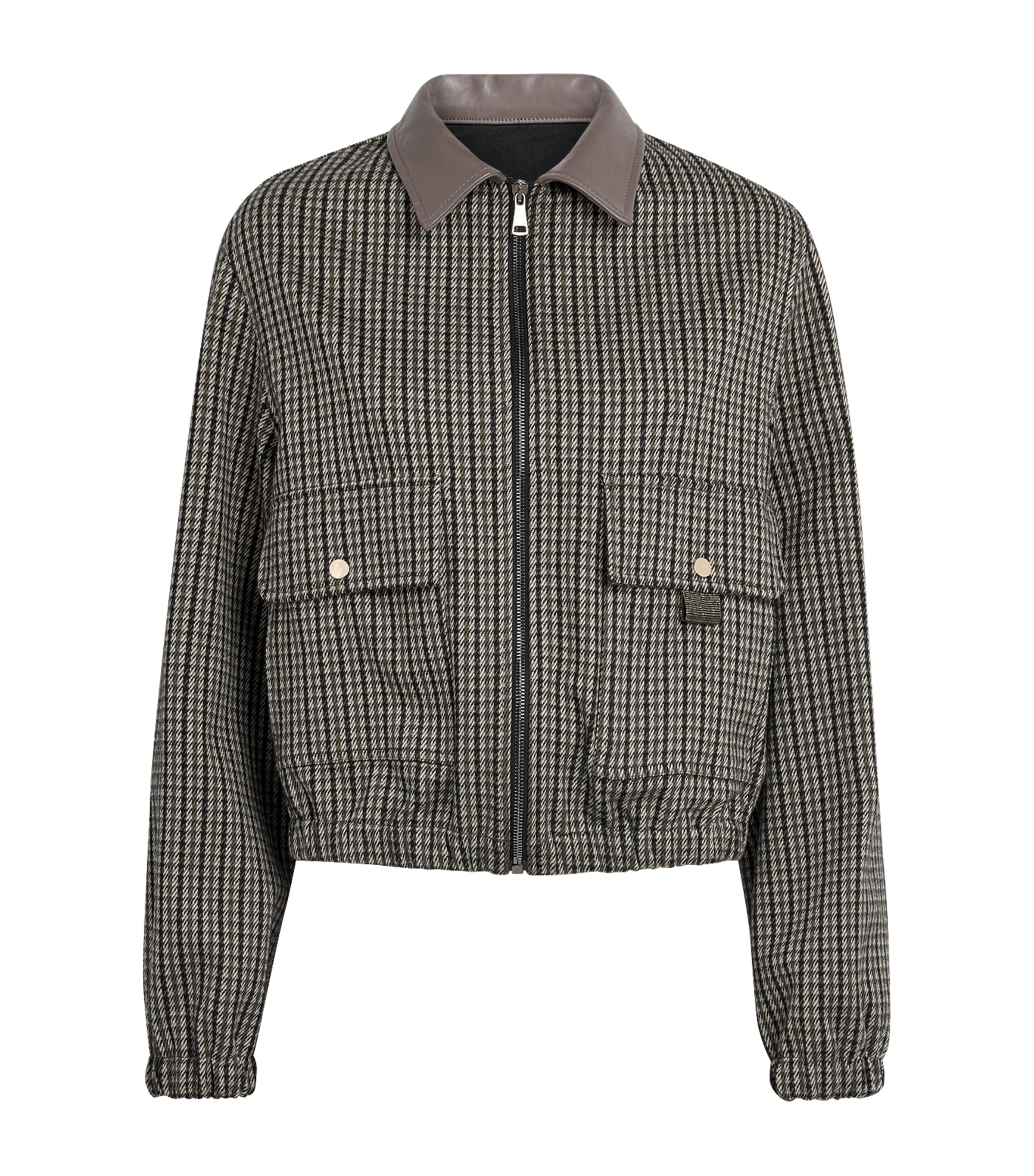 Fabiana Filippi Womens Houndstooth Bomber Jacket Only One Colour