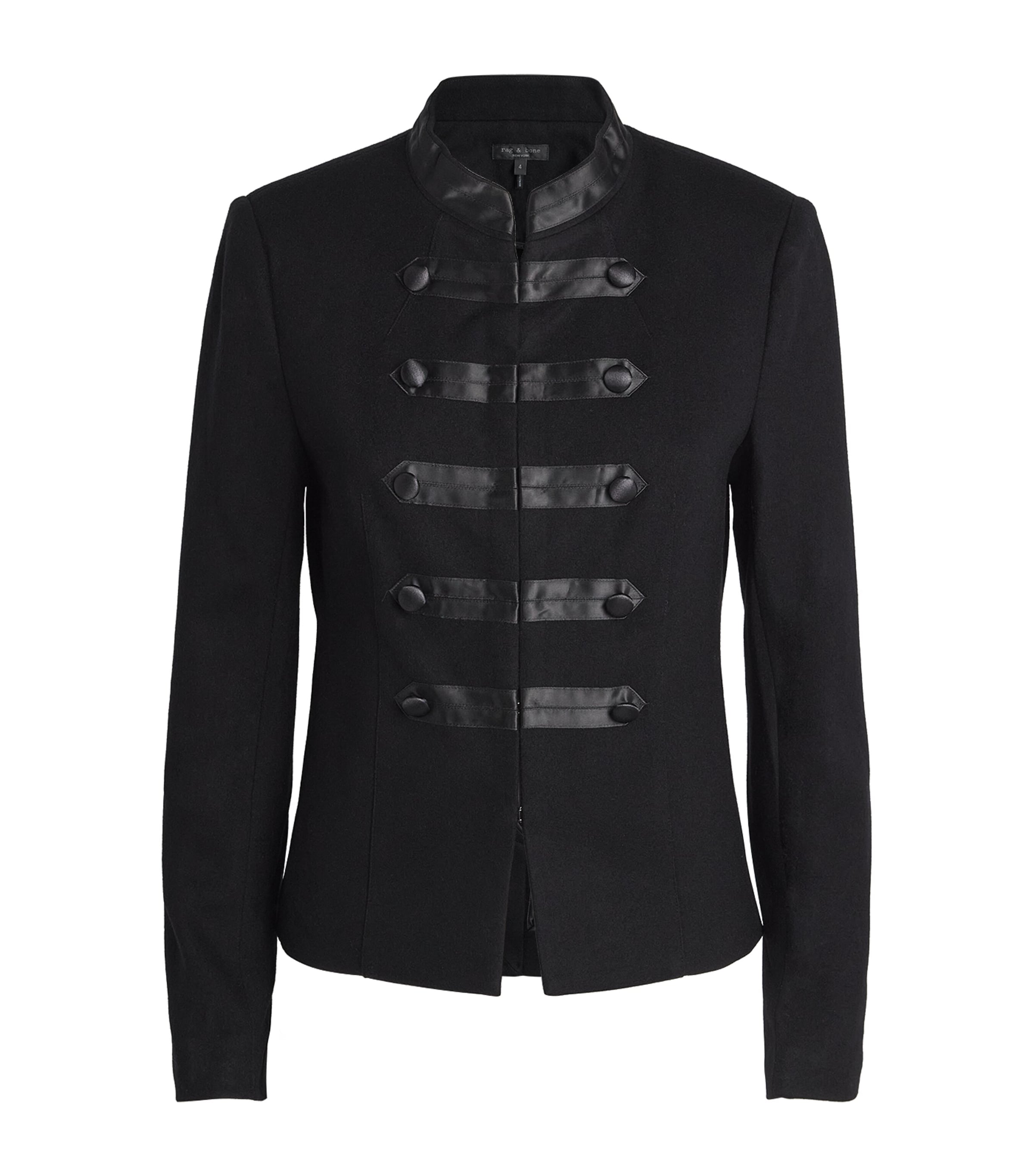 Rag & Bone Womens Wool Mercer Regalia Blazer Black