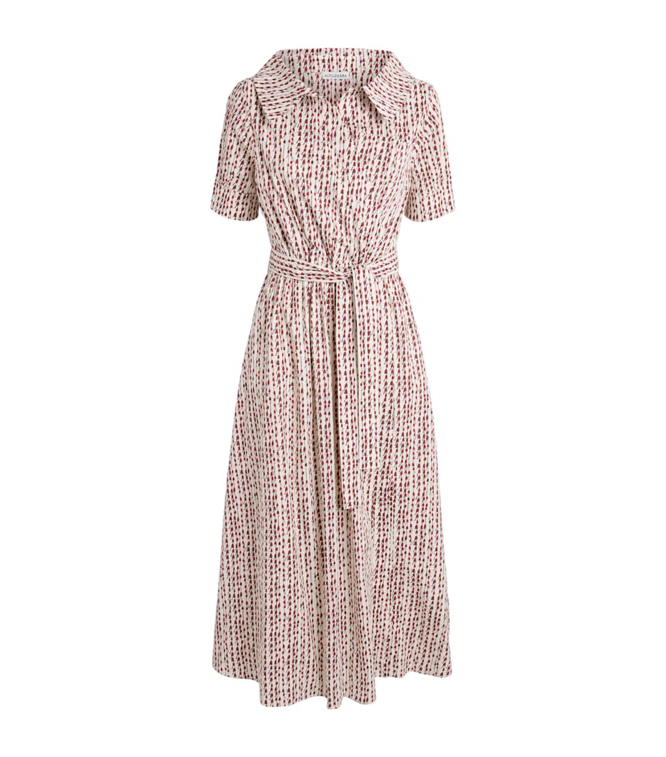 Altuzarra Womens Stretch-Cotton Bluebell Print Midi Shirt Dress Blubll