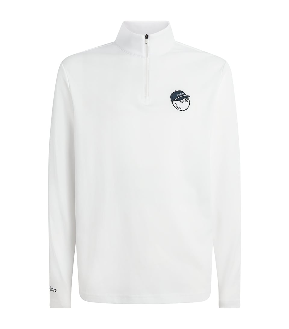 Malbon Golf Mens Flyer Mid Layer White