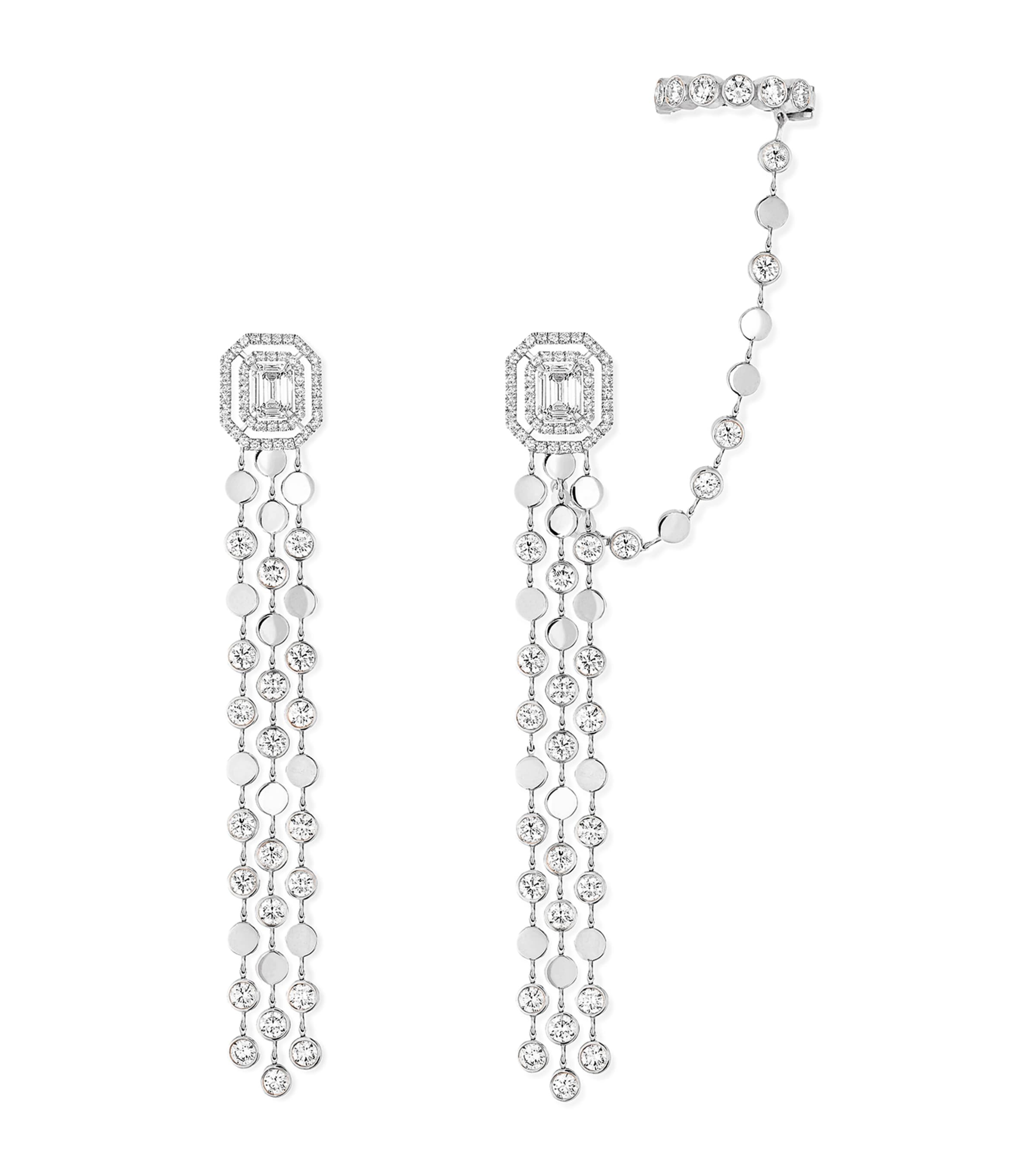 Messika D-Vibes Diamond and White Gold Drop Earrings White Gold