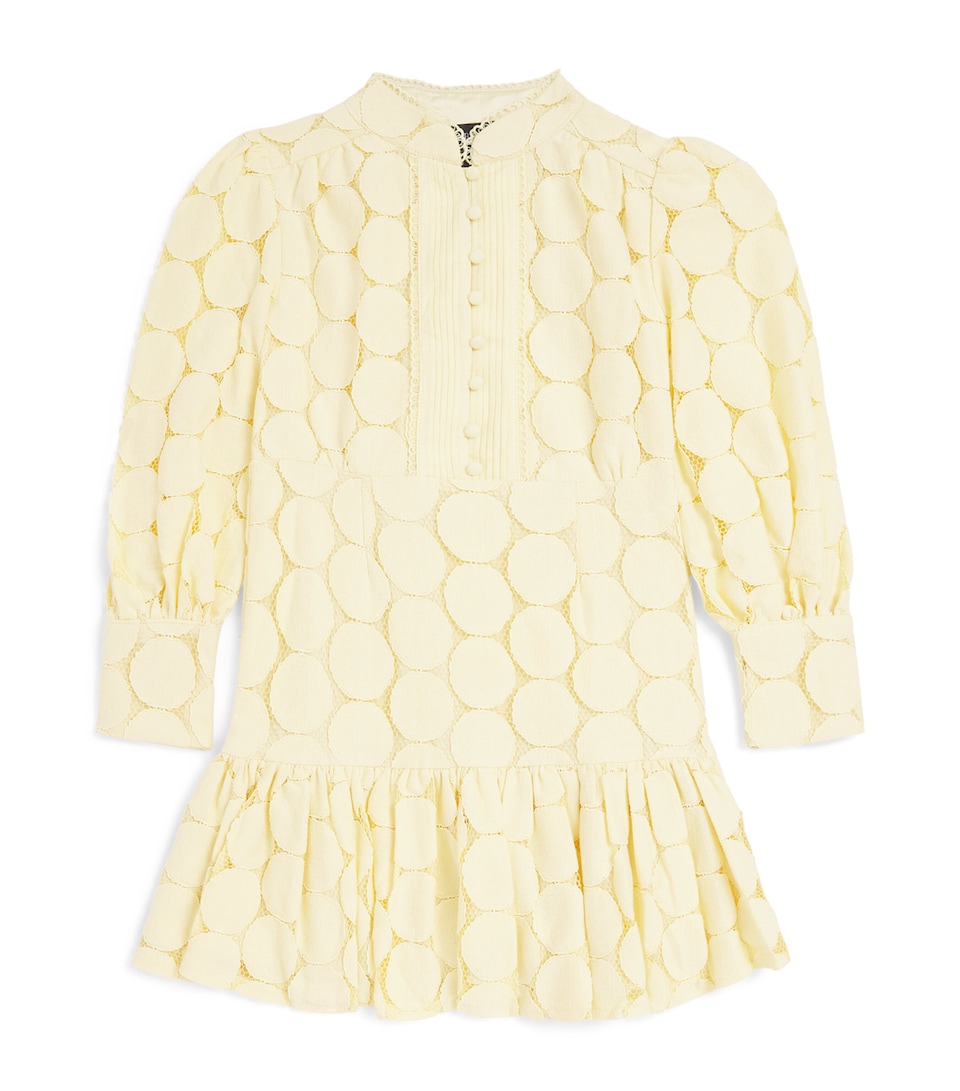 Bardot Junior Embroidered Tamara Spot Dress (4-14 Years) Lemon