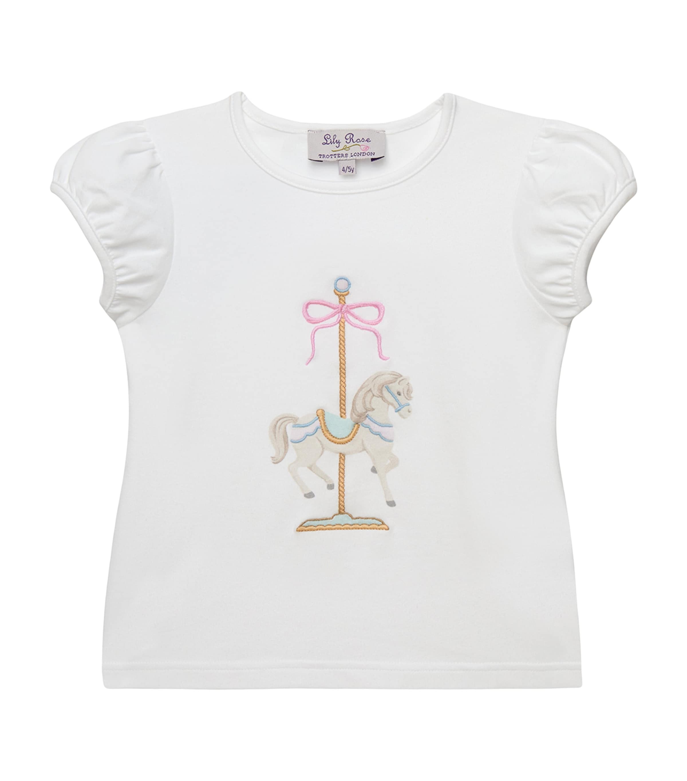 Trotters Cotton-Blend Carousel Horse T-Shirt (2-5 Years) White