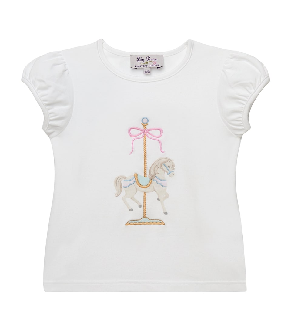 Trotters Cotton-Blend Carousel Horse T-Shirt (2-5 Years) White