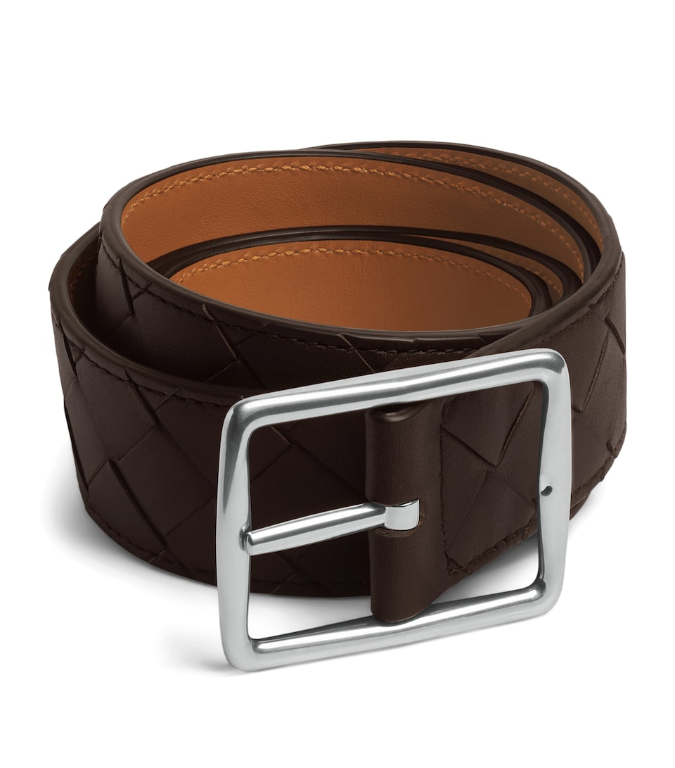 Leather Intrecciato Reversible Belt