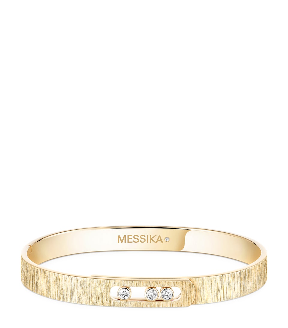 Messika Move Noa Diamond and Yellow Gold Chiselled Bangle (0.15ct) Yellow Gold