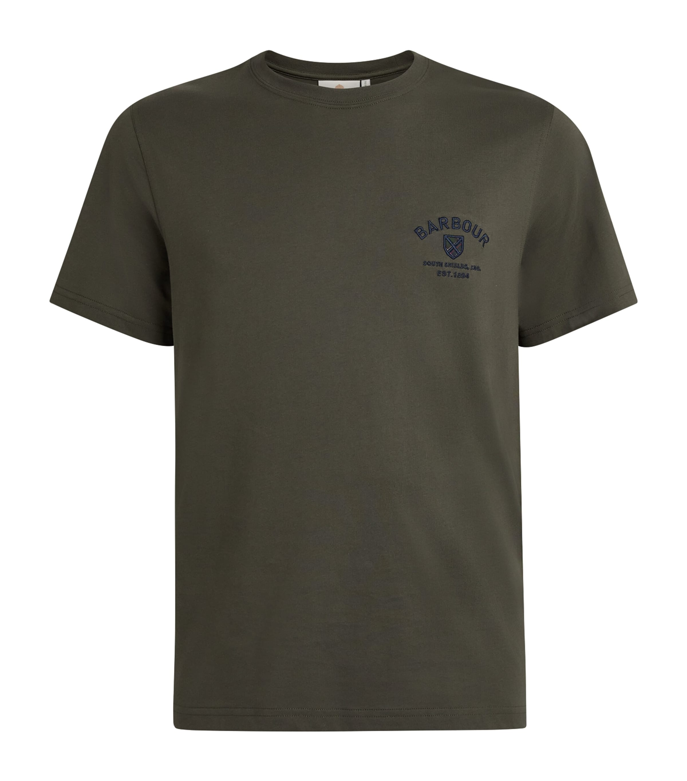 Barbour Mens Cotton Embroidered Crest T-Shirt Sage
