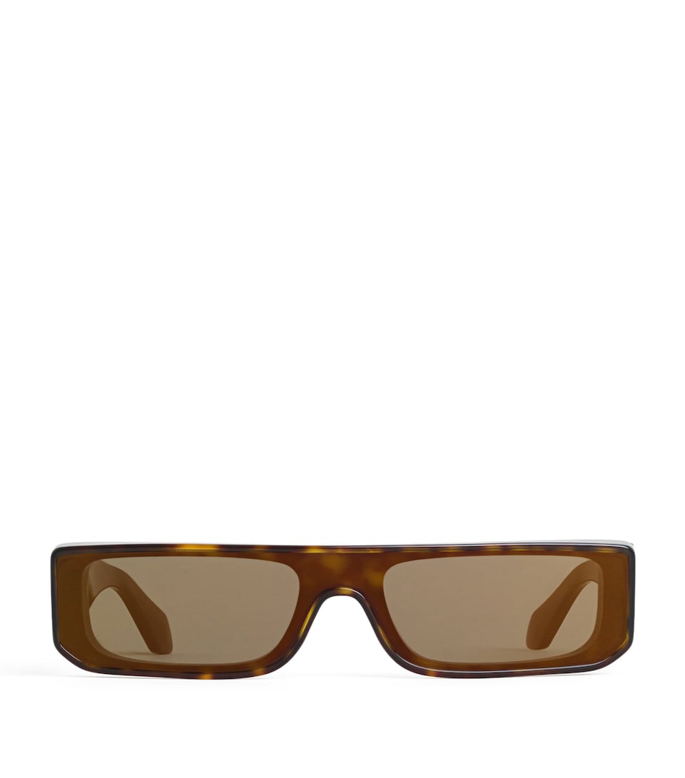 Alaïa Acetate Rectangular Mask Sunglasses Tan/grey