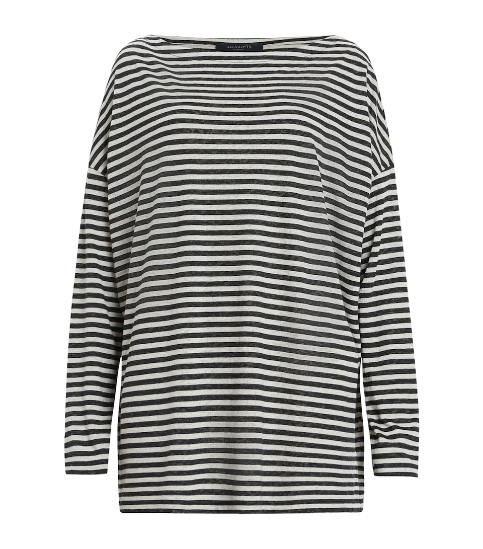 AllSaints Womens Striped Rita T-Shirt Chalk/ink