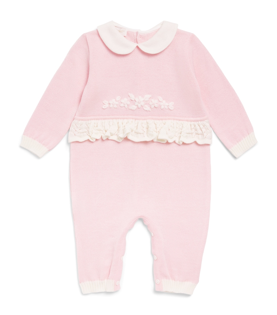 Bimbalo Wool Knitted Floral Playsuit (3-24 Months) Pink