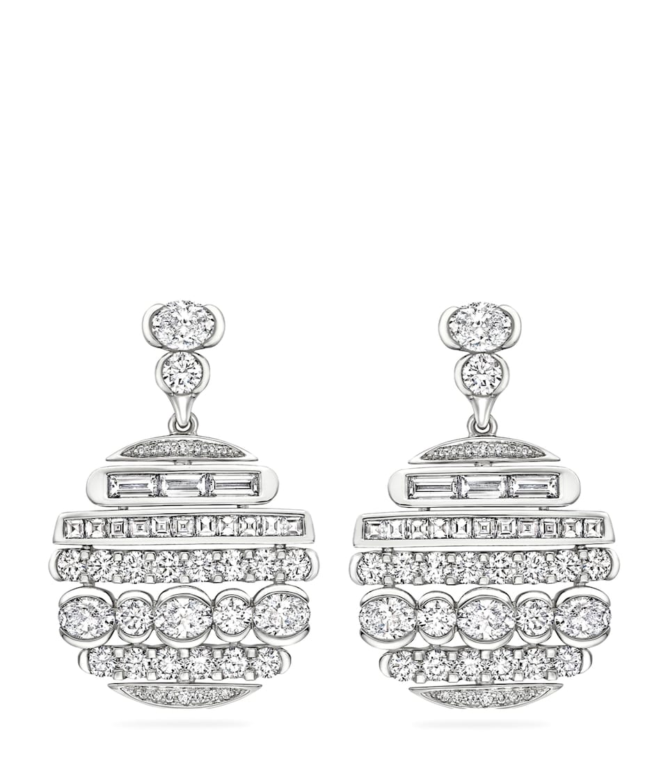 Boodles Platinum and Diamond Play of Light Drop Earrings Platinum