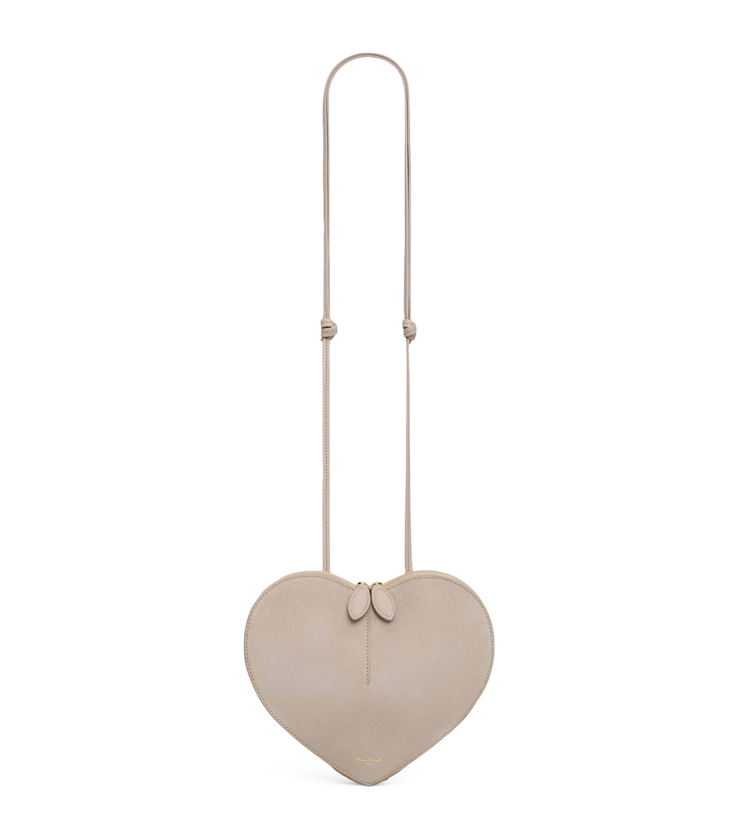 Alaïa Leather Le Coeur Shoulder Bag Grege