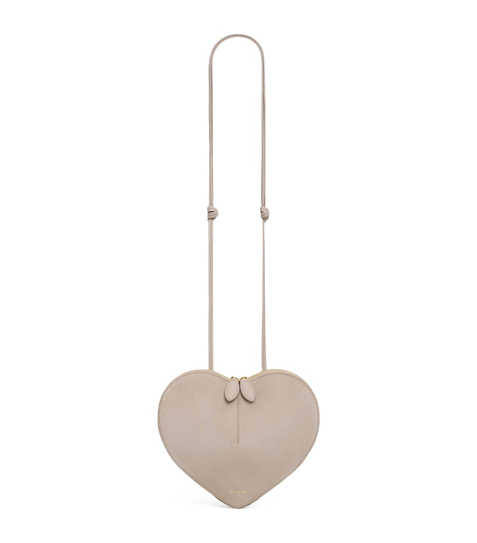 Alaïa Leather Le Coeur Shoulder Bag Grege