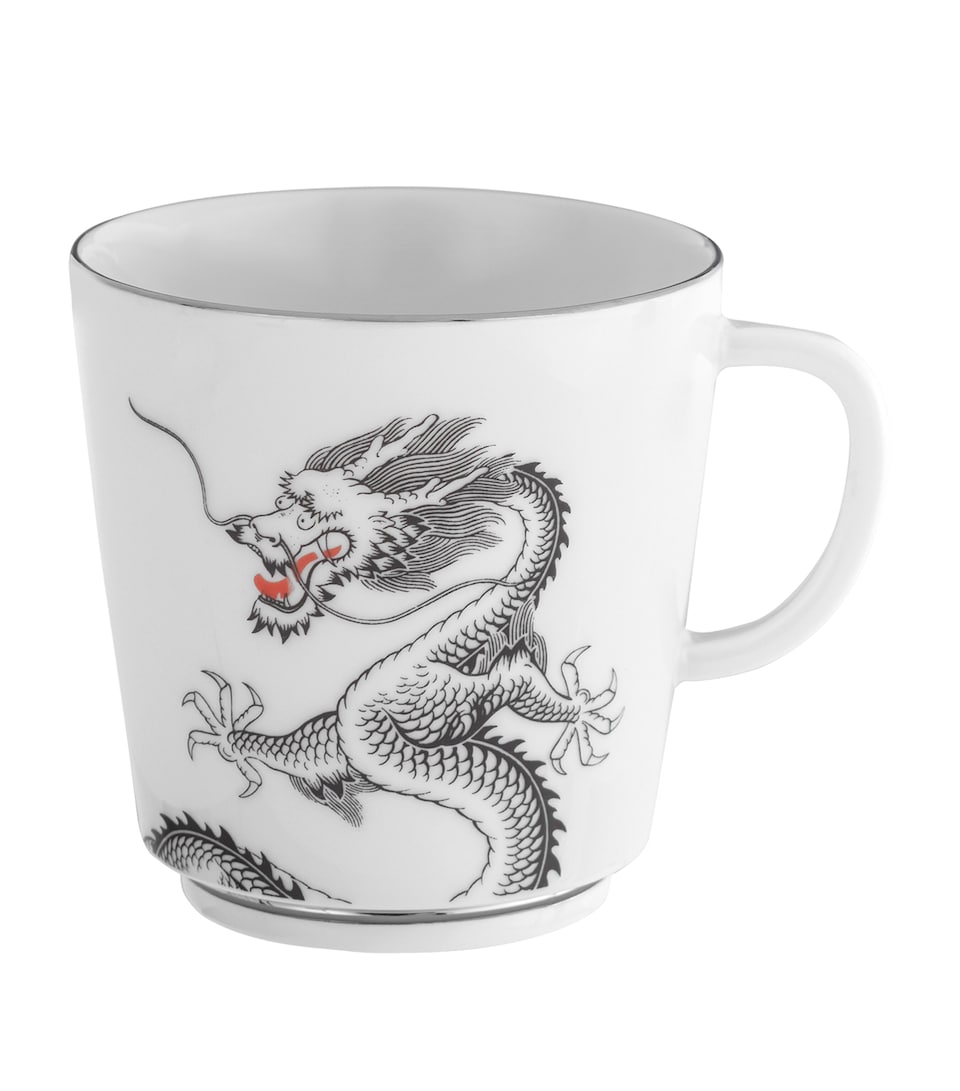 Porcelain-Platinum Lucky Dragon Mug