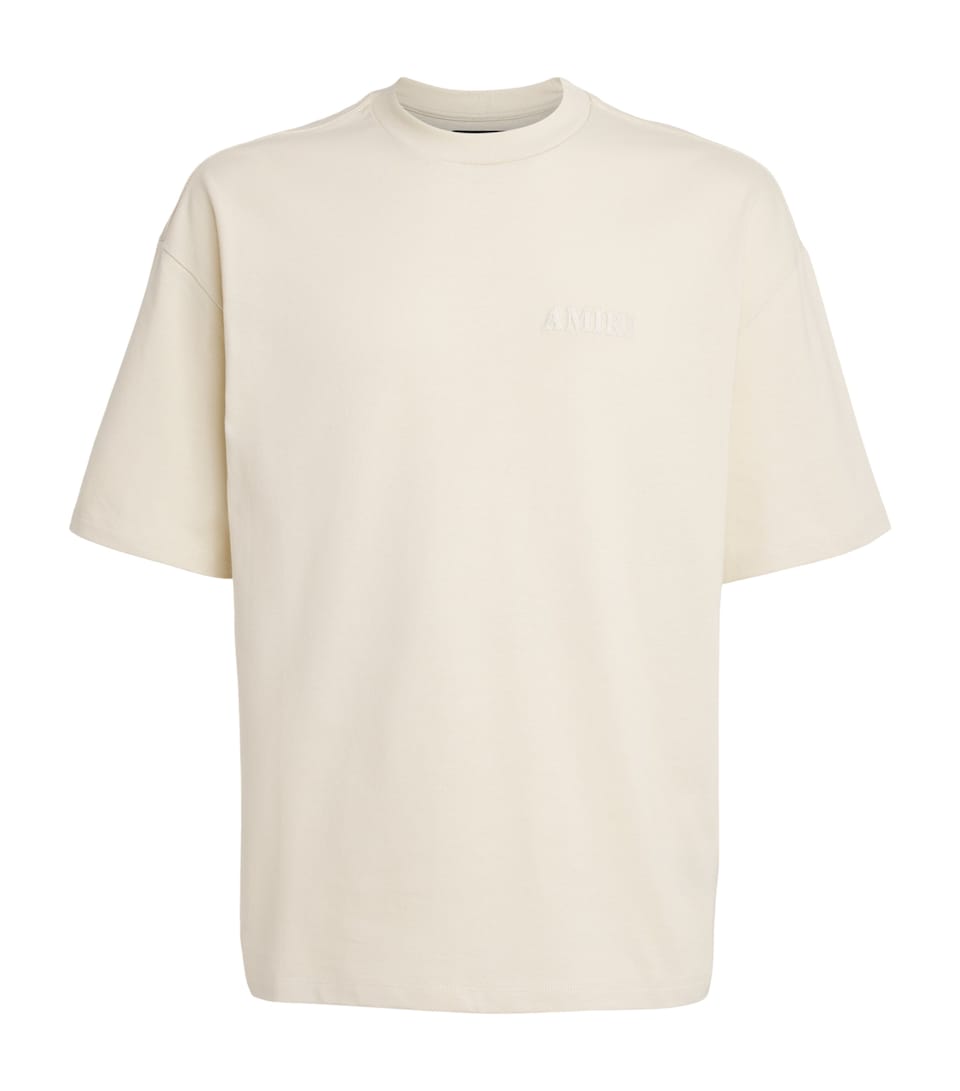 AMIRI Mens Cotton Embroidered Logo T-Shirt Birch