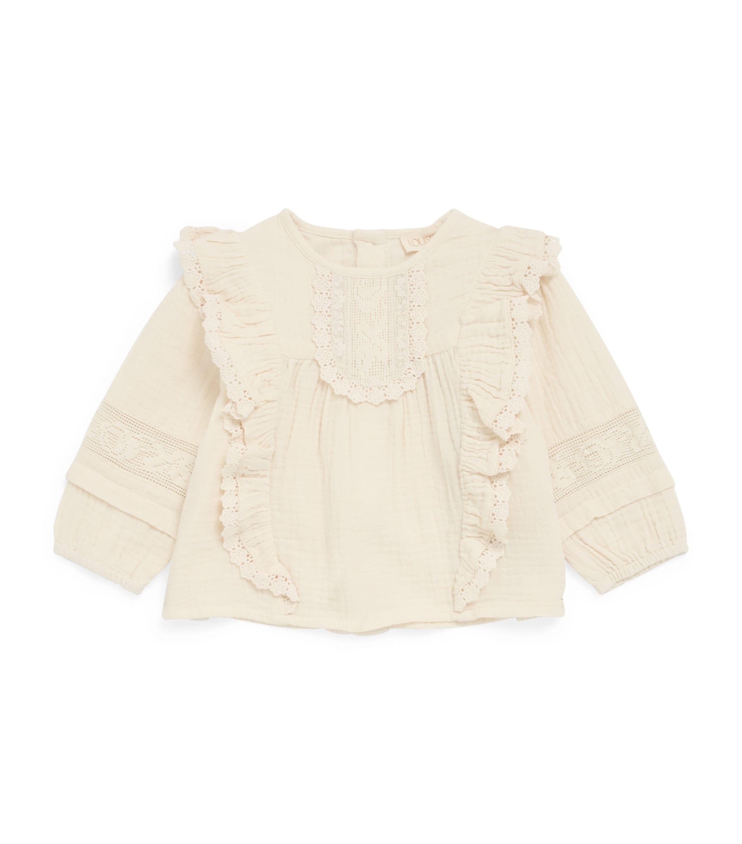 Louise Misha Cotton Bella Blouse (6-24 Months) Cream