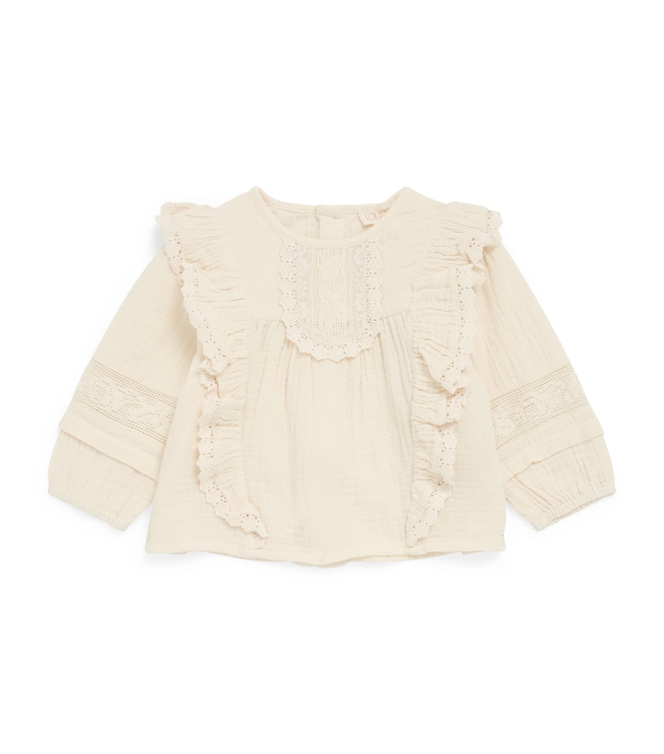 Louise Misha Cotton Bella Blouse (6-24 Months) Cream