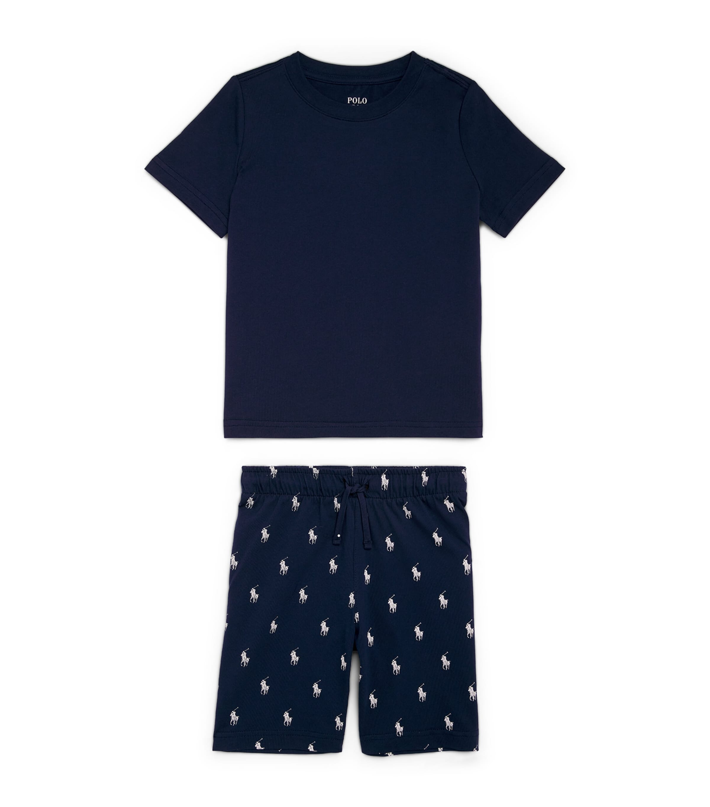 Ralph Lauren Kids Cotton T-Shirt and Shorts Set (6-14 Years) Bcv Newport Navy