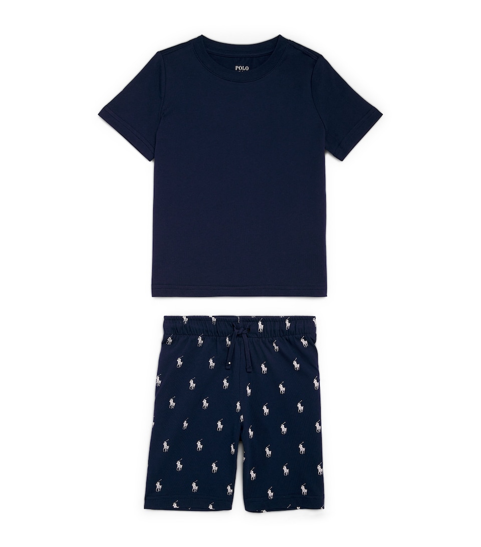 Ralph Lauren Kids Cotton T-Shirt and Shorts Set (6-14 Years) Bcv Newport Navy