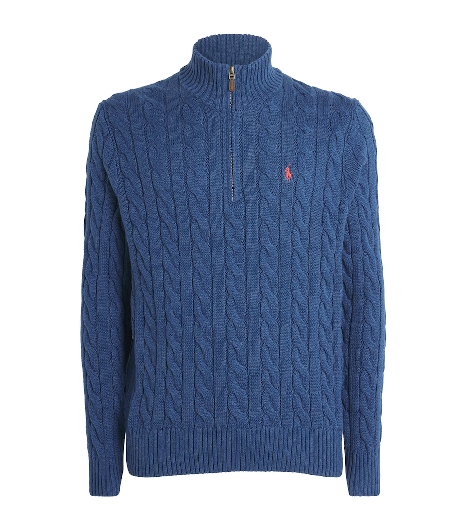 Cable-Knit Quarter-Zip Sweater