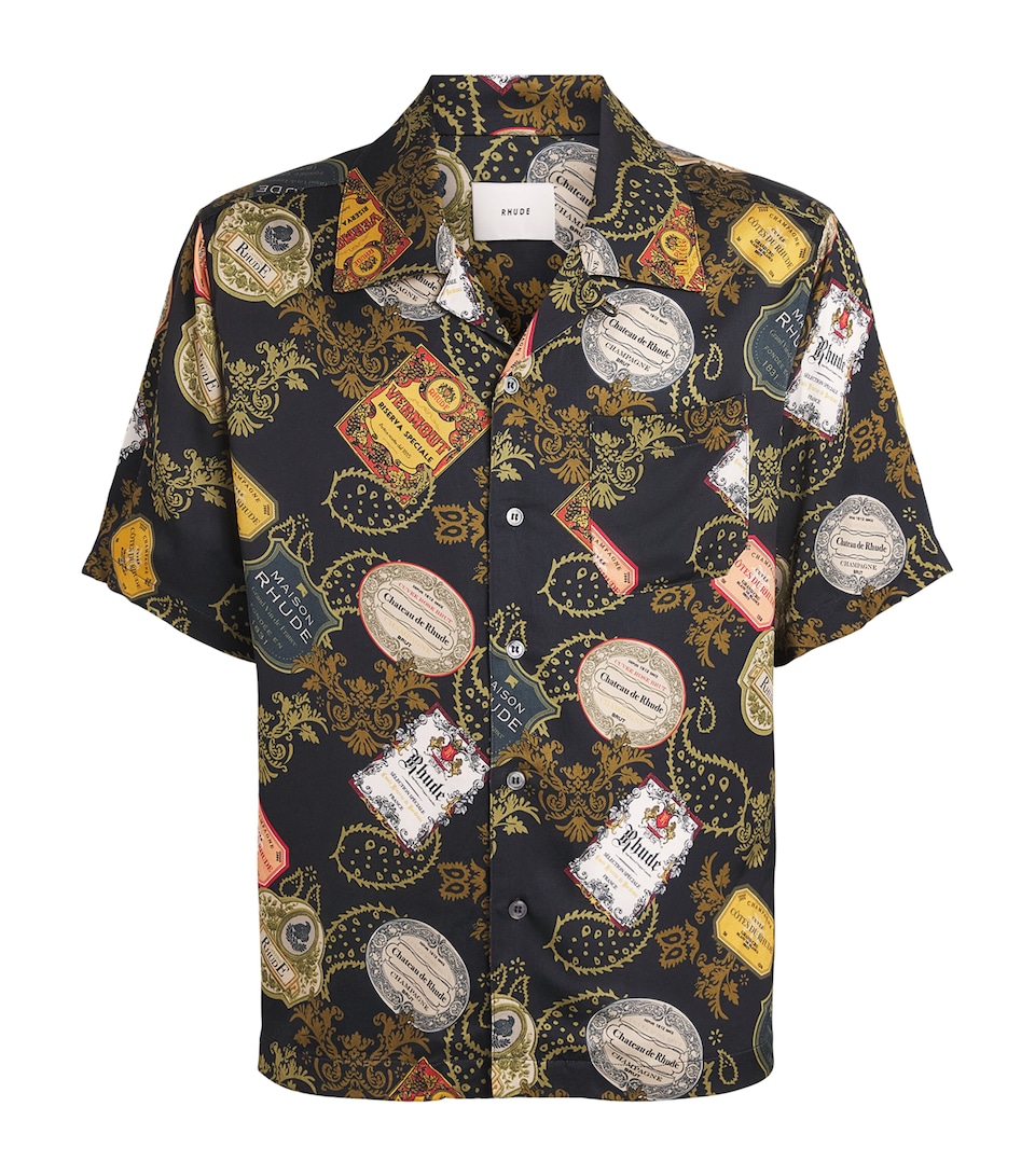 Rhude Mens Bandana Print Shirt Black/multi