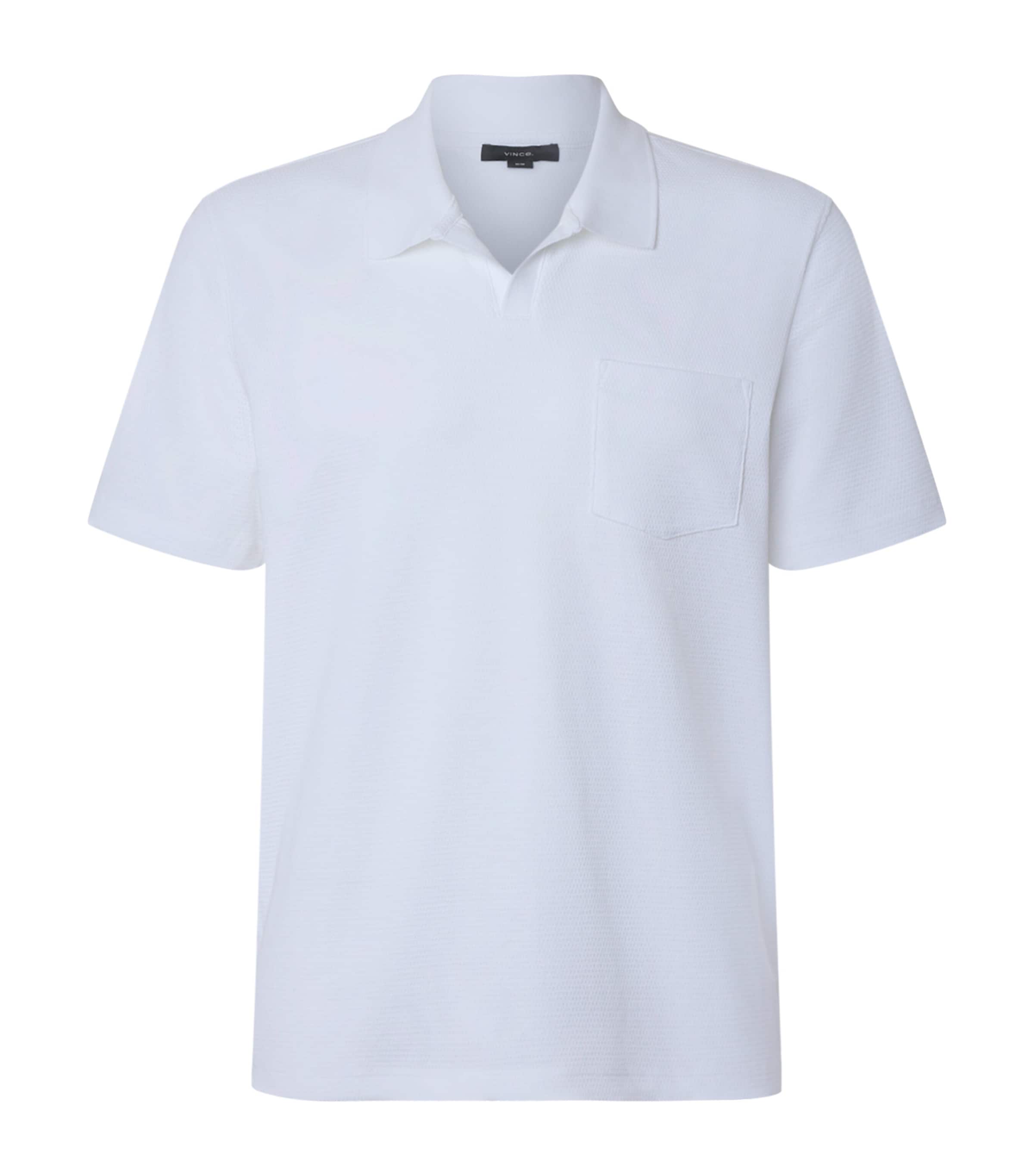 Cotton-Blend Johnny-Collar Polo Shirt