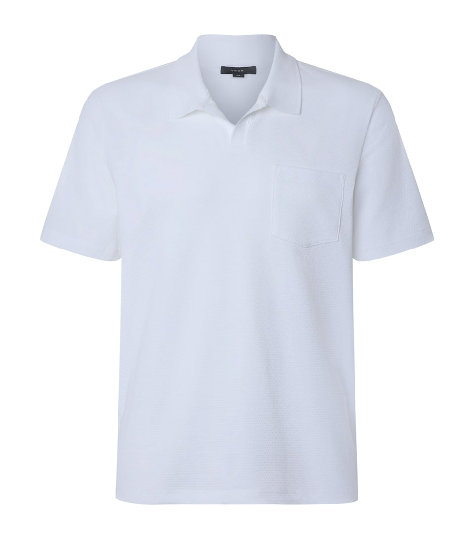Cotton-Blend Johnny-Collar Polo Shirt