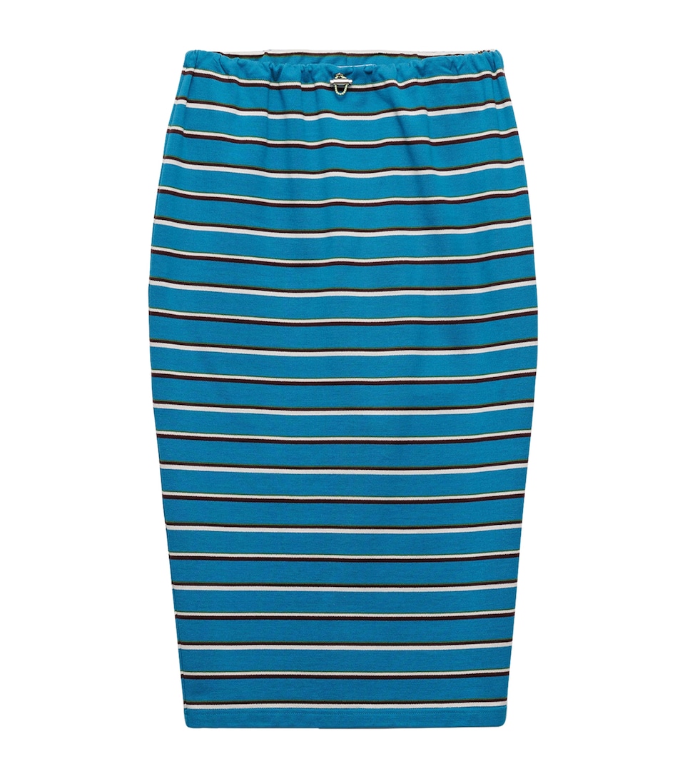 Cotton Striped Midi Skirt