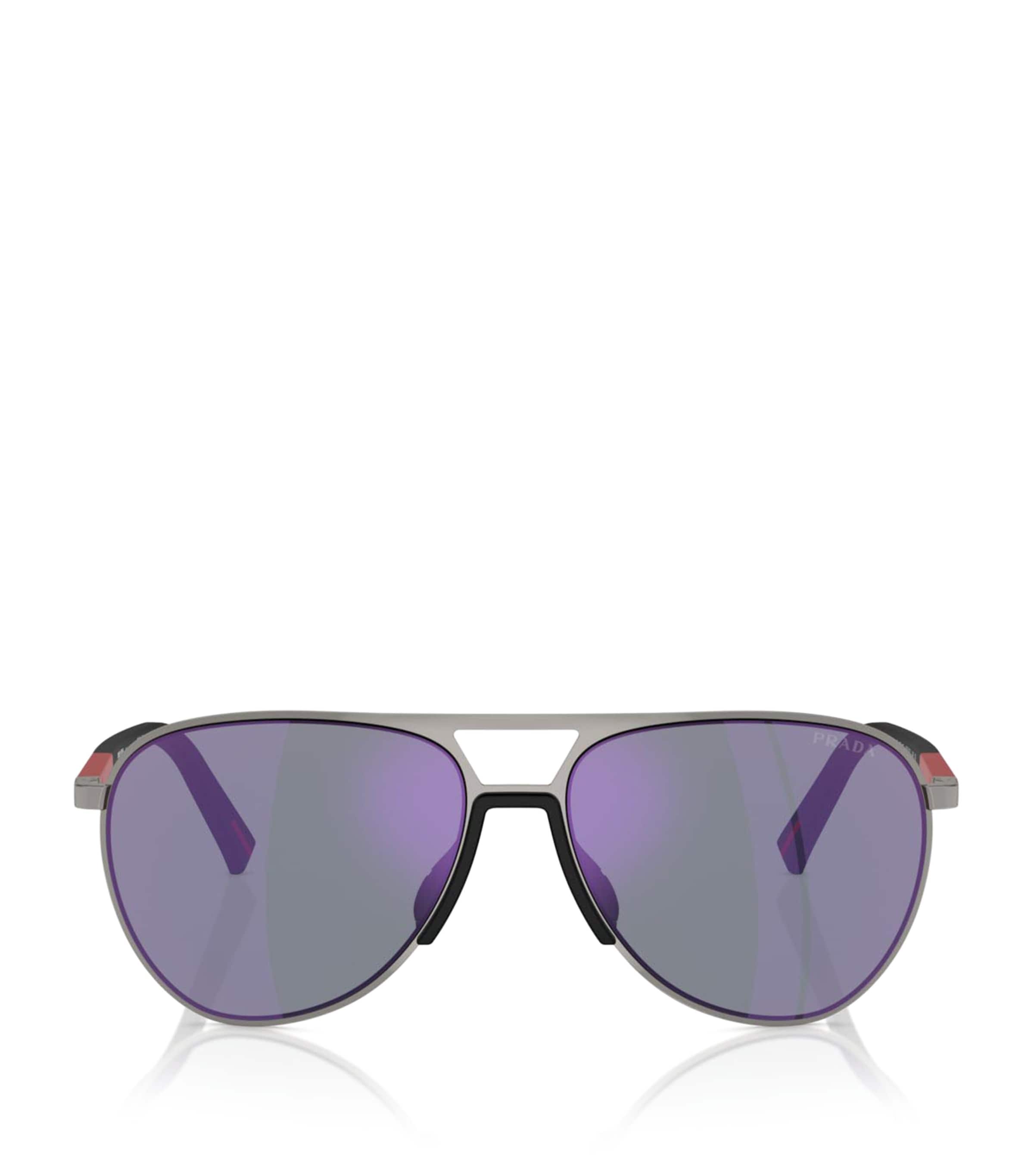 Prada Linea Rossa Metal Aviator Sunglasses