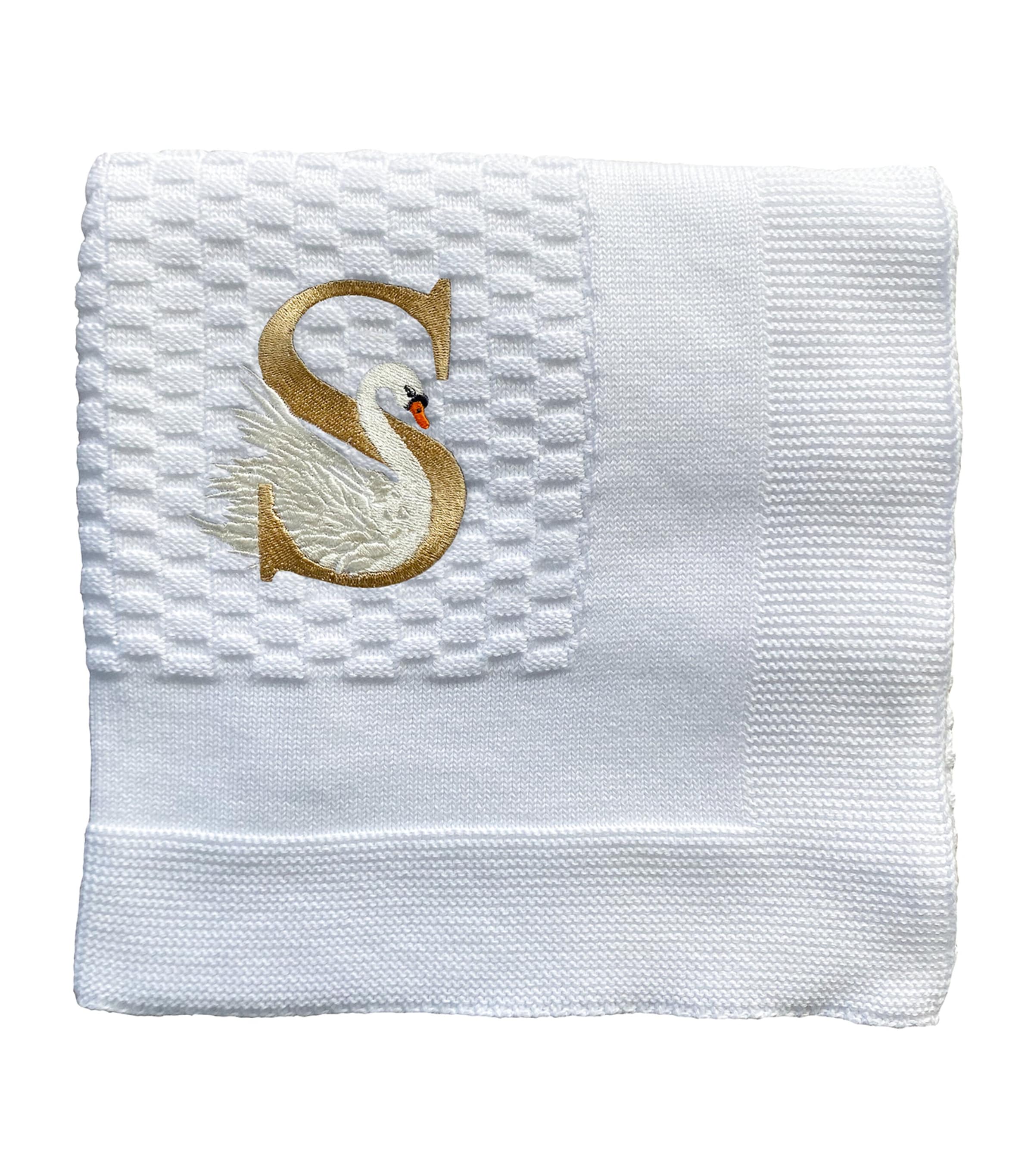 Cotton 'S' Monogram Blanket (95cm x 95cm)