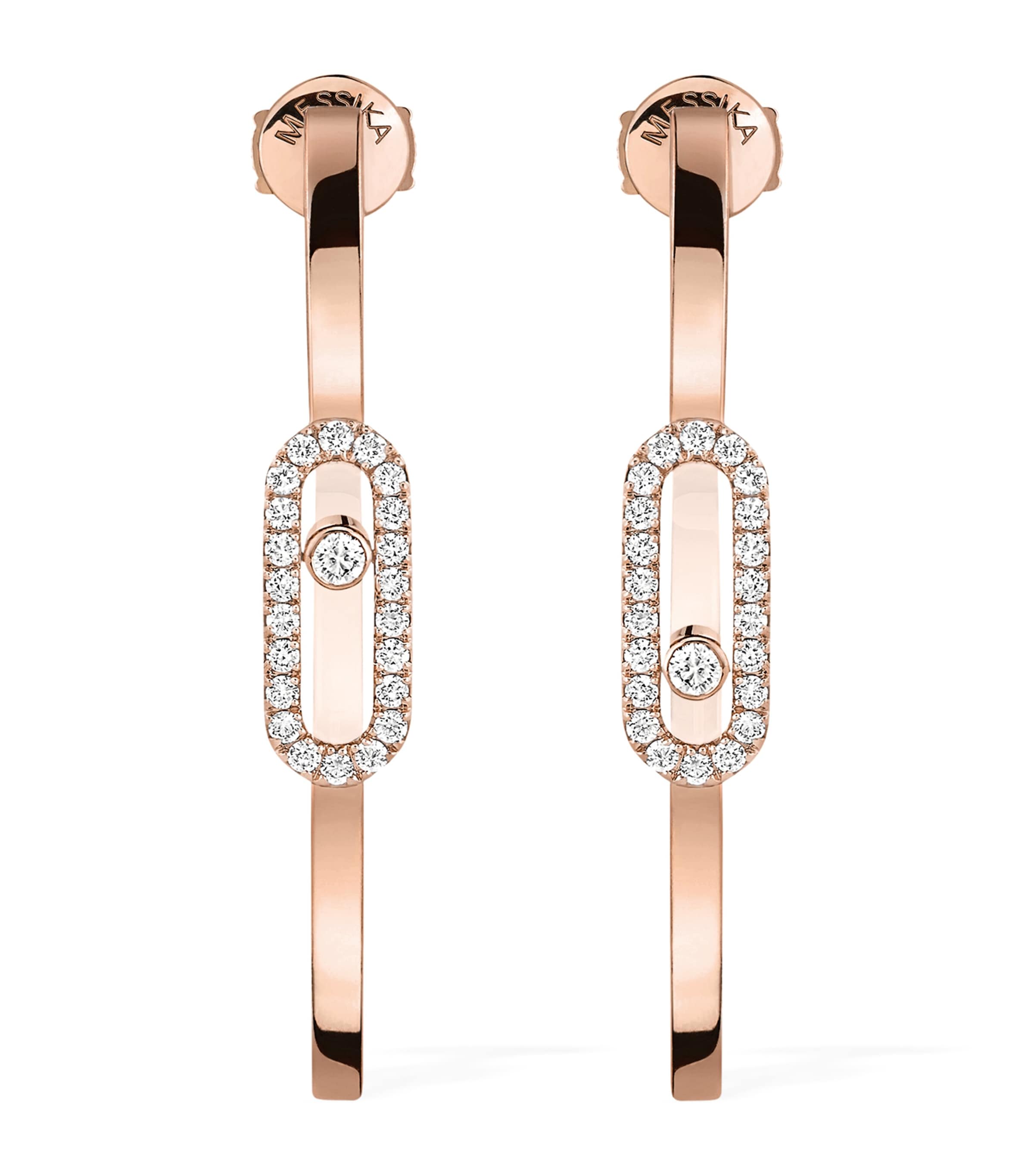 Rose Gold and Diamond Move Uno Earrings